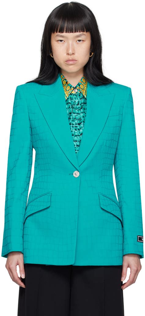 versace v2 blue blazer|Versace blazer price.